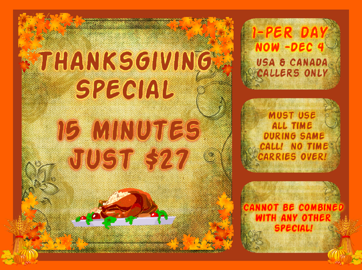 Thanksgiving Special, Special on phone sex, Savings on phone sex, 